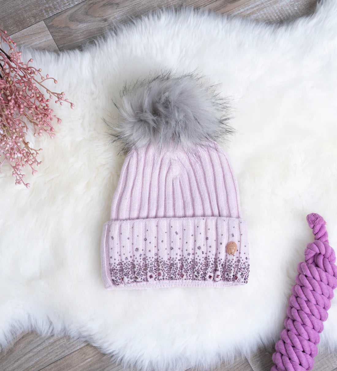 Blackfort Glitter Pom Pom Hat - Pink