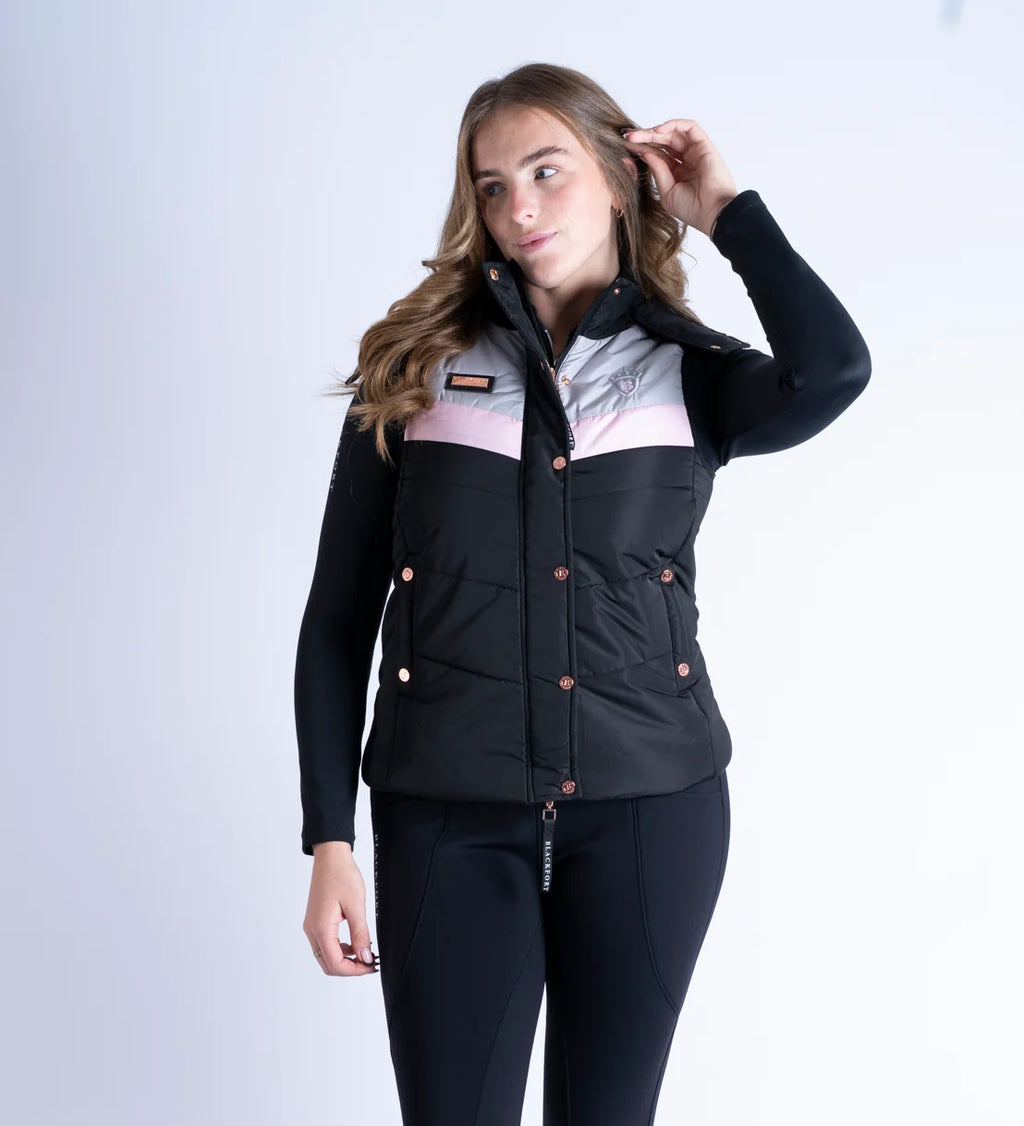 Blackfort Equestrian Seren Black & Pink Puffer Gilet