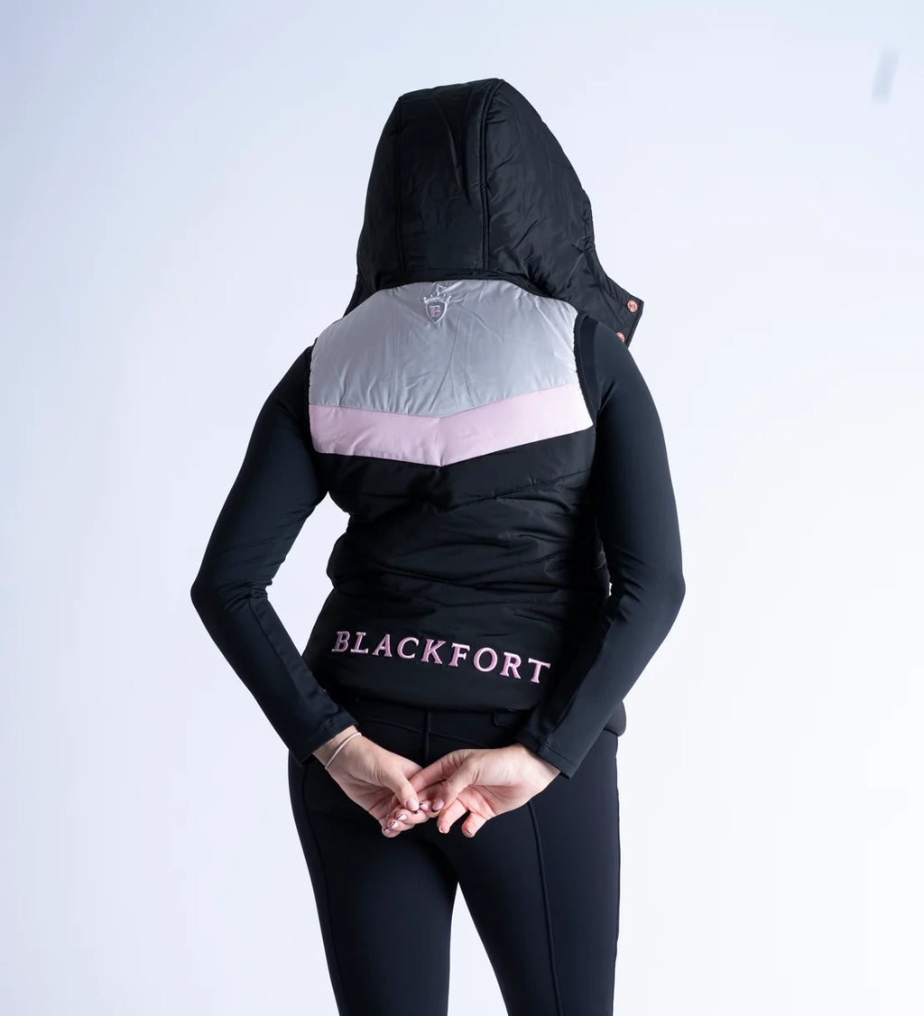 Blackfort Equestrian Seren Black & Pink Puffer Gilet