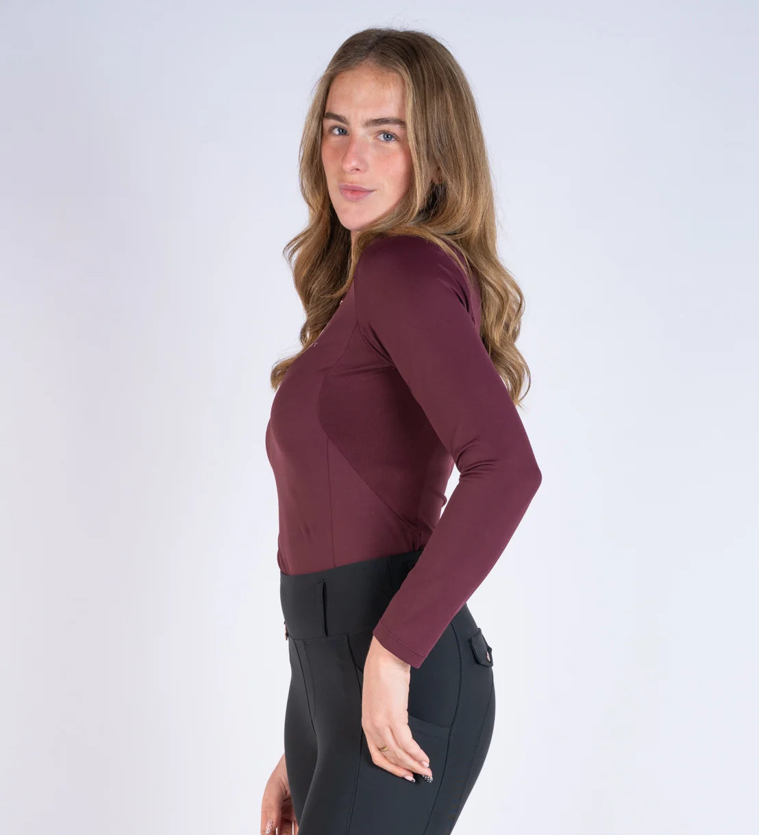 Blackfort Equestrian Burgundy Cool Mesh Base Layer - Long Sleeve