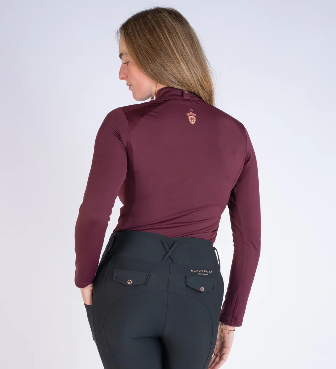 Blackfort Equestrian Burgundy Cool Mesh Base Layer - Long Sleeve
