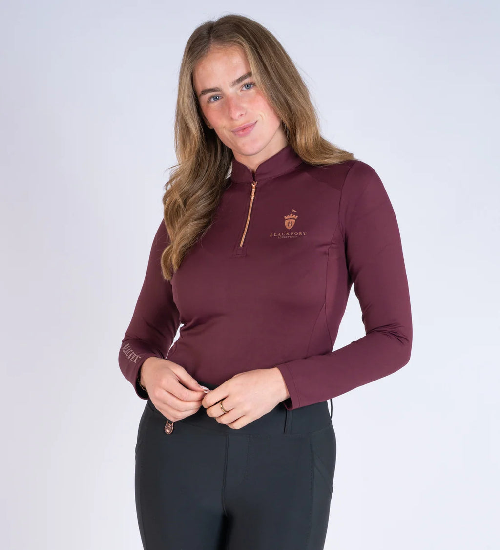 Blackfort Equestrian Burgundy Cool Mesh Base Layer - Long Sleeve