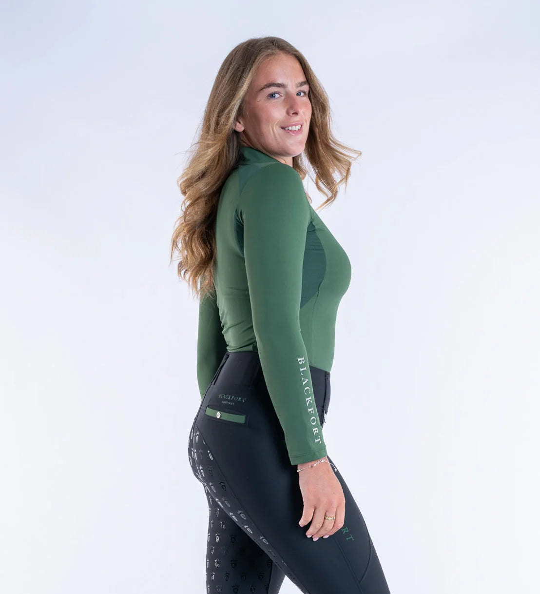 Blackfort Equestrian Forest Green Cool Mesh Base Layer - Long Sleeve