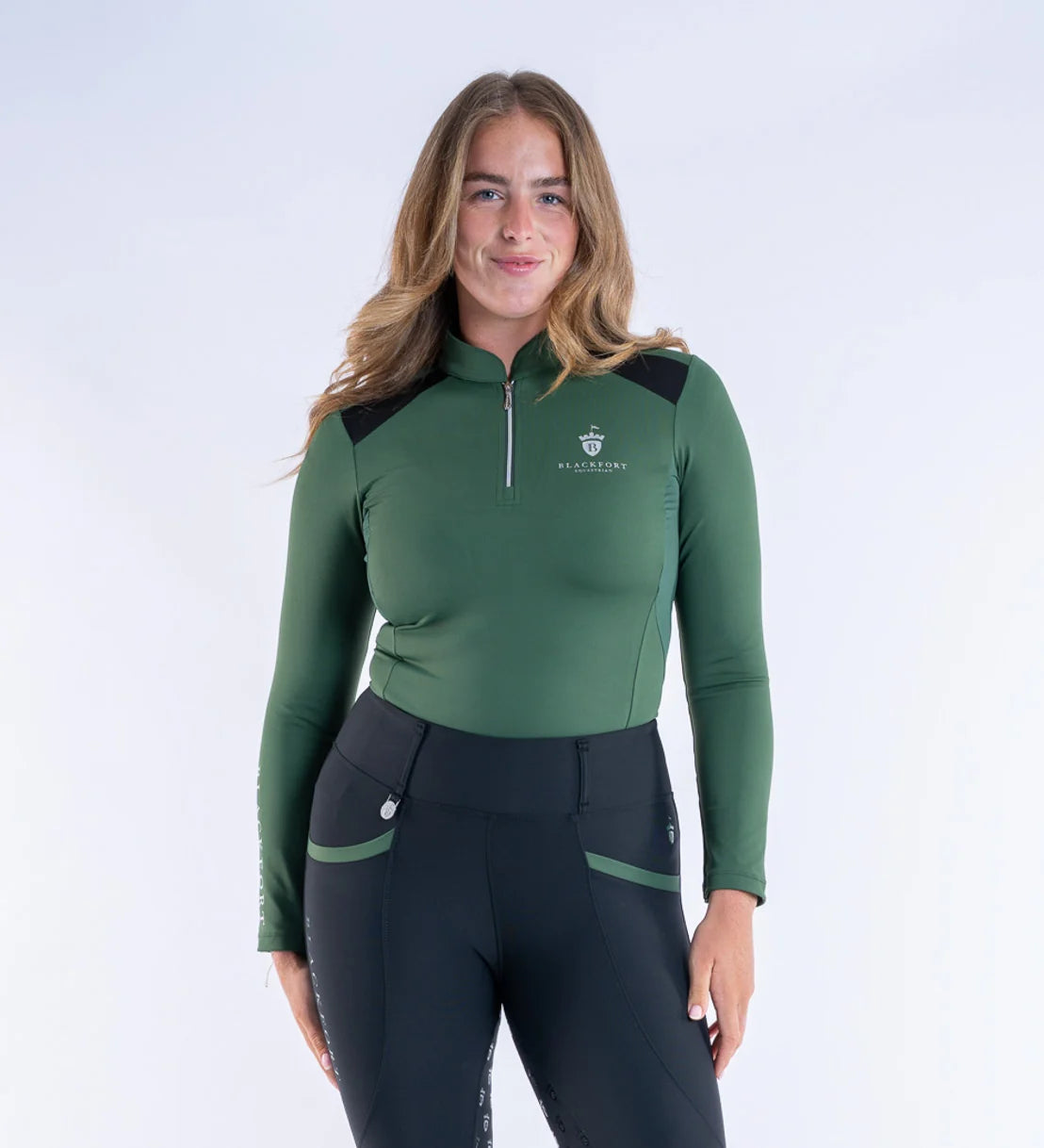 Blackfort Equestrian Forest Green Cool Mesh Base Layer - Long Sleeve