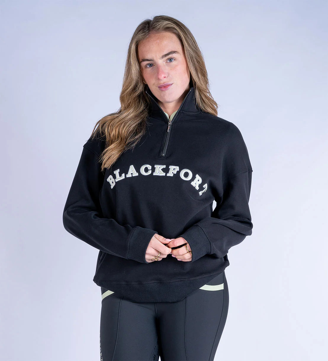 Blackfort Equestrian Ruby Quarter Zip Black & Matcha