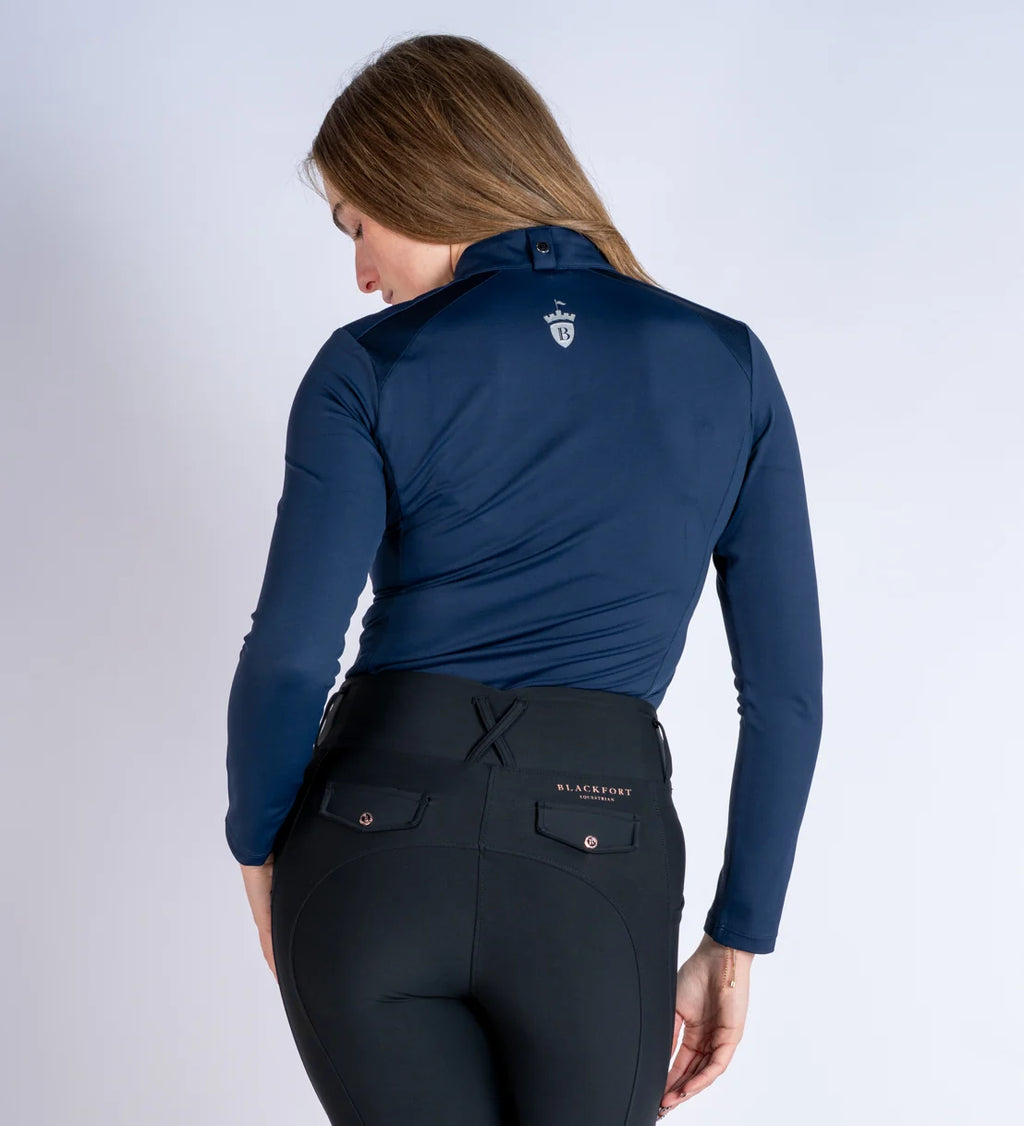 Blackfort Equestrian Navy Cool Mesh Base Layer - Long Sleeve