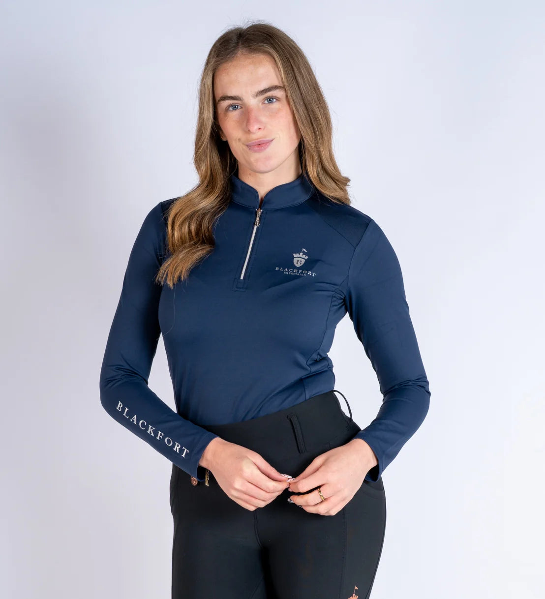 Blackfort Equestrian Navy Cool Mesh Base Layer - Long Sleeve