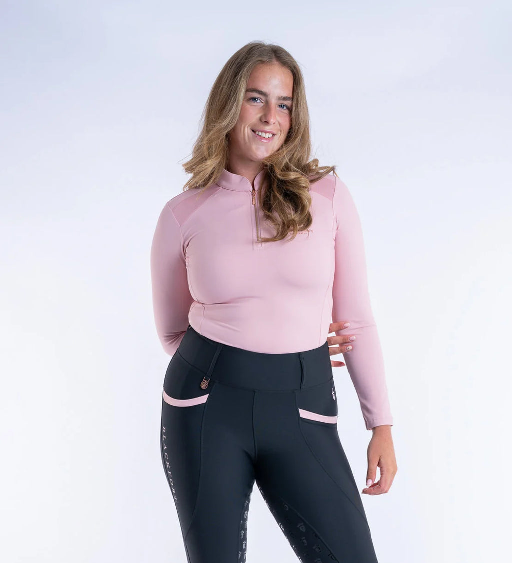 Blackfort Equestrian Blush Pink Cool Mesh Base Layer - Long Sleeve