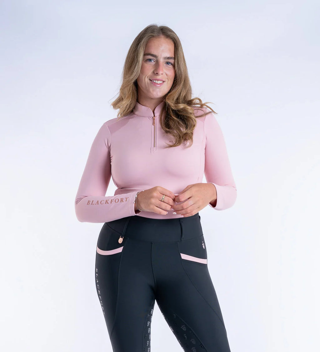 Blackfort Equestrian Blush Pink Cool Mesh Base Layer - Long Sleeve