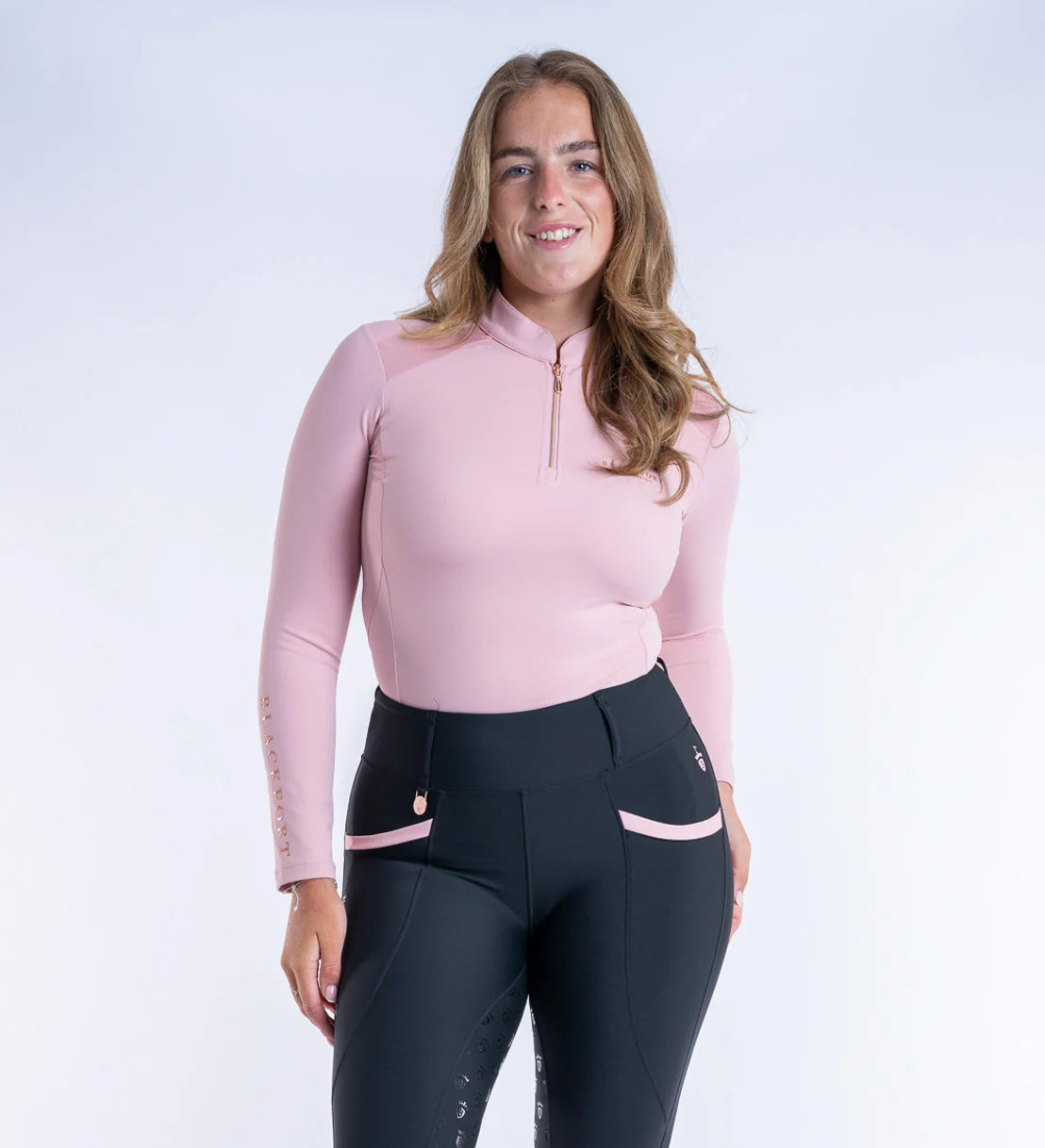 Blackfort Equestrian Blush Pink Cool Mesh Base Layer - Long Sleeve