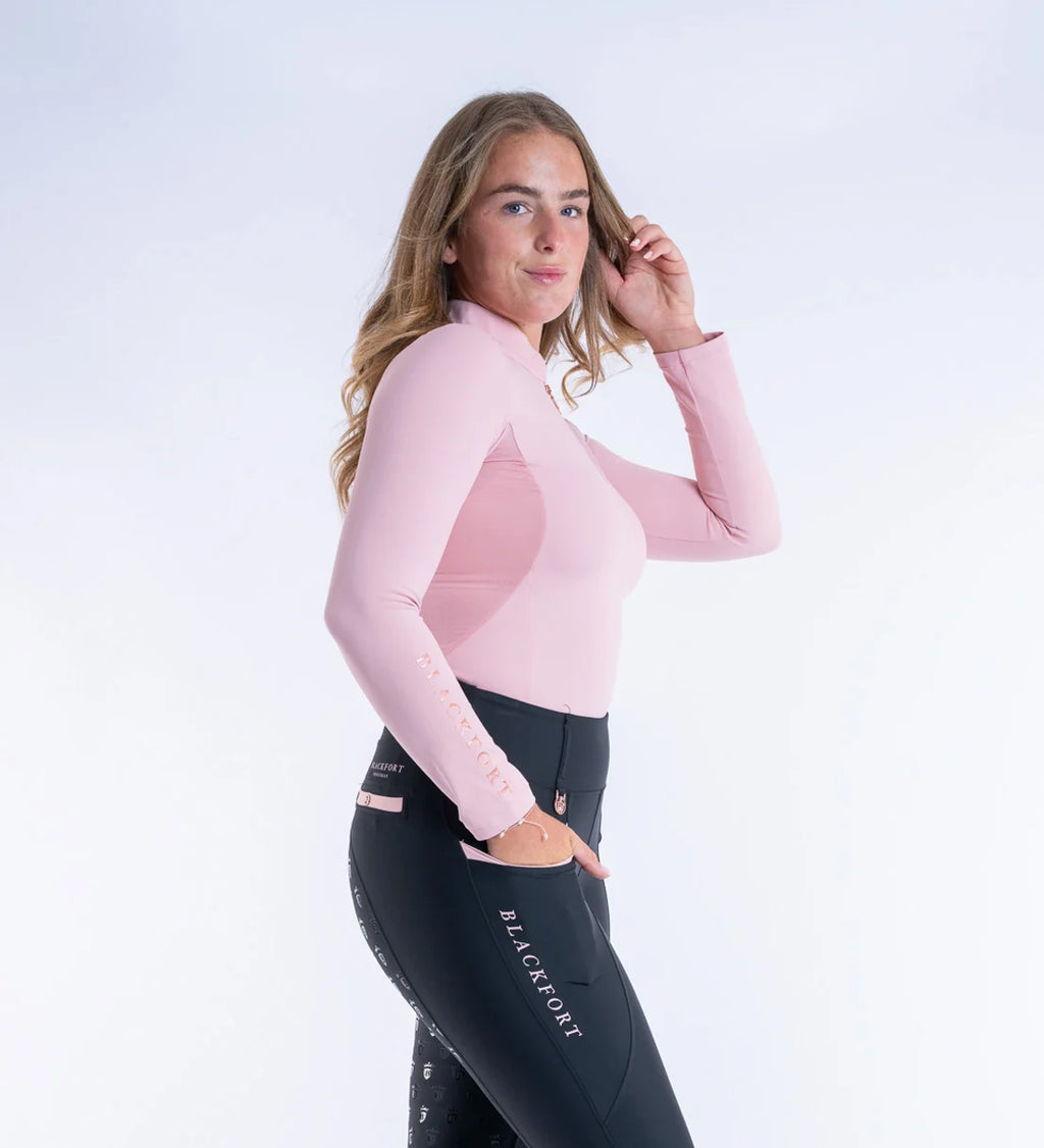 Blackfort Equestrian Blush Pink Cool Mesh Base Layer - Long Sleeve