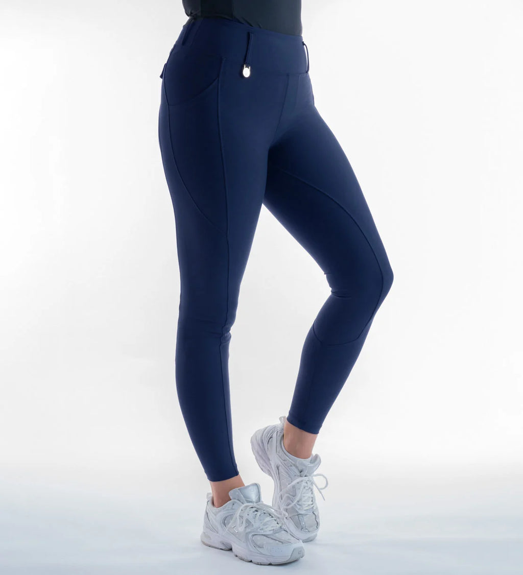 Blackfort Equestrian Navy Non Silicone Riding Breggings