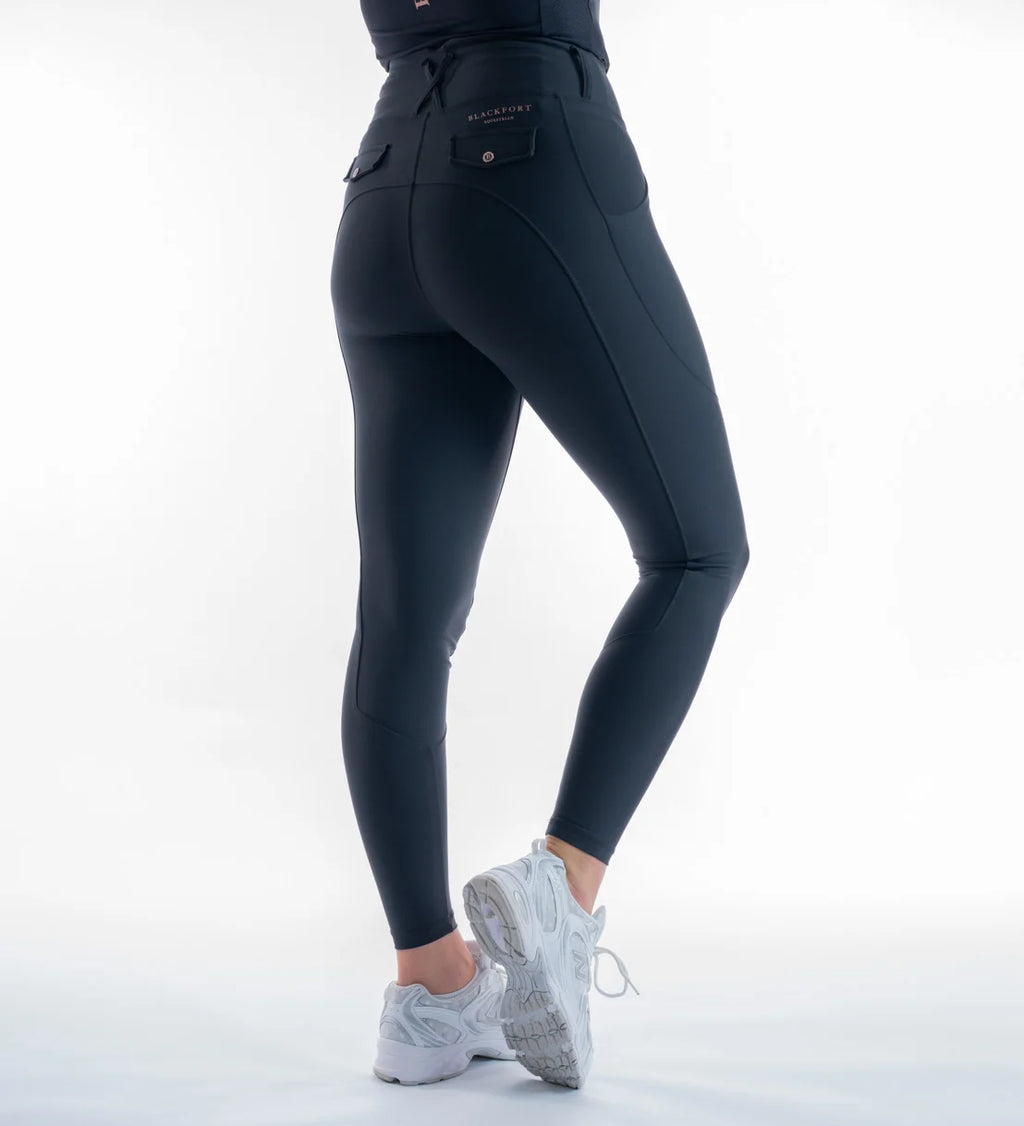 Blackfort Equestrian Black Non Silicone Riding Breggings