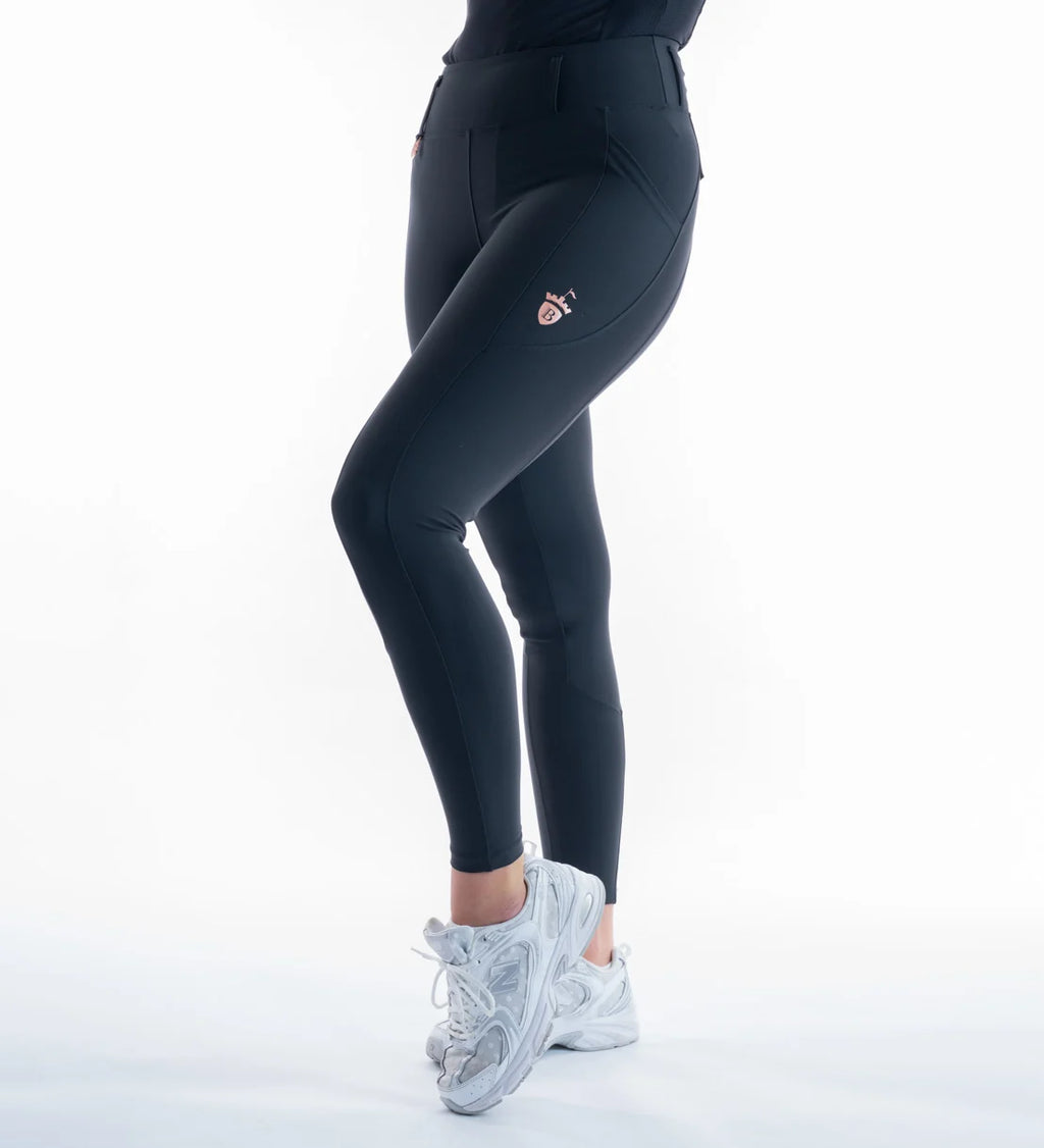 Blackfort Equestrian Black Non Silicone Riding Breggings