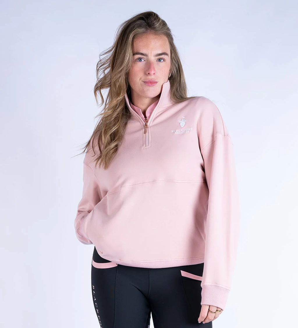 Blackfort Equestrian Ella Quarter Zip Pink & White