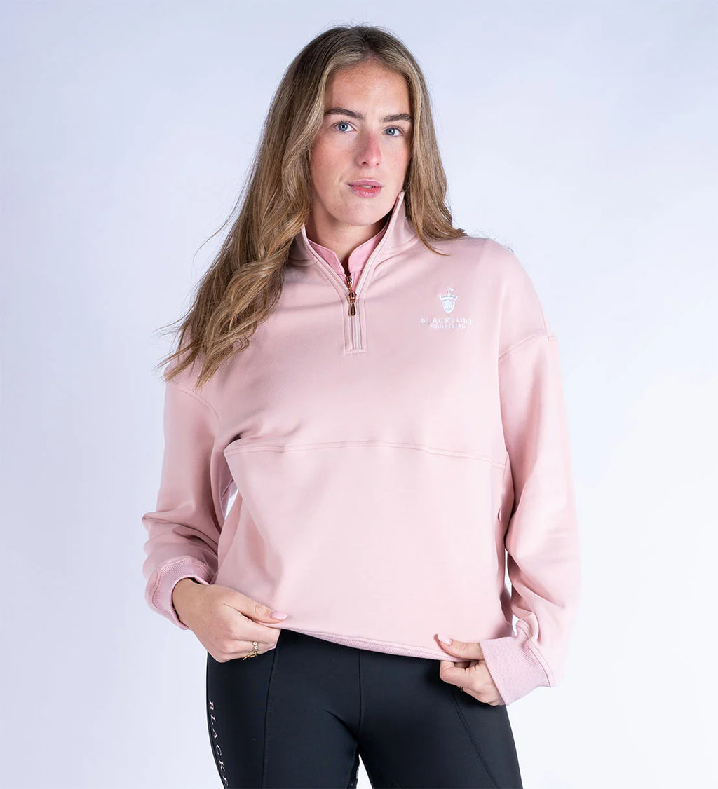 Blackfort Equestrian Ella Quarter Zip Pink & White