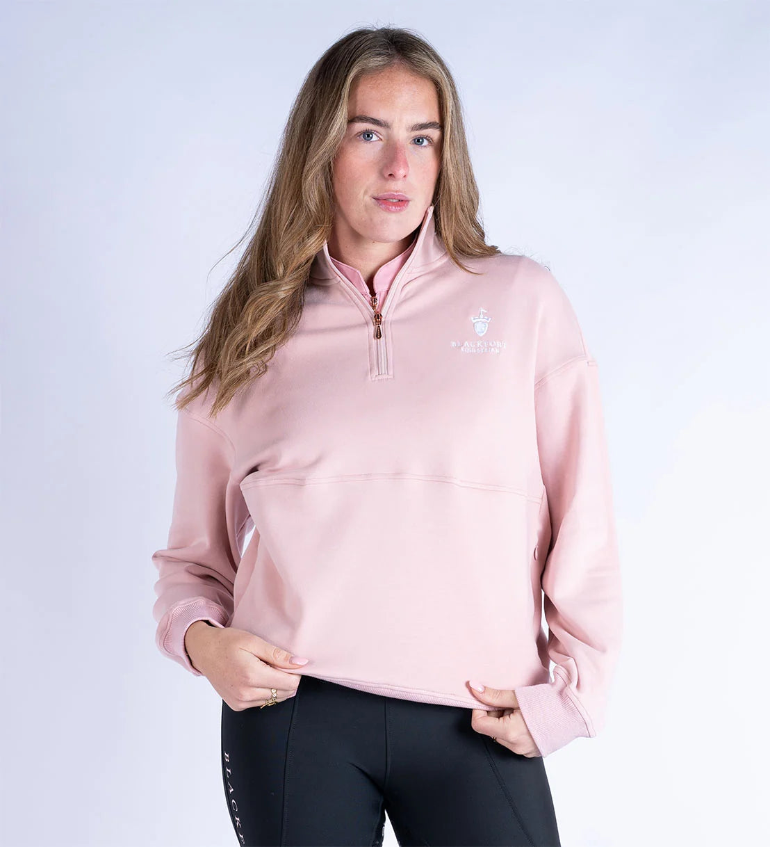 Blackfort Equestrian Ella Quarter Zip Pink & White