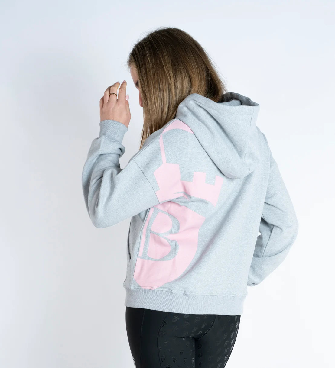 Blackfort Equestrian Grace Light Grey & Pink Hoodie