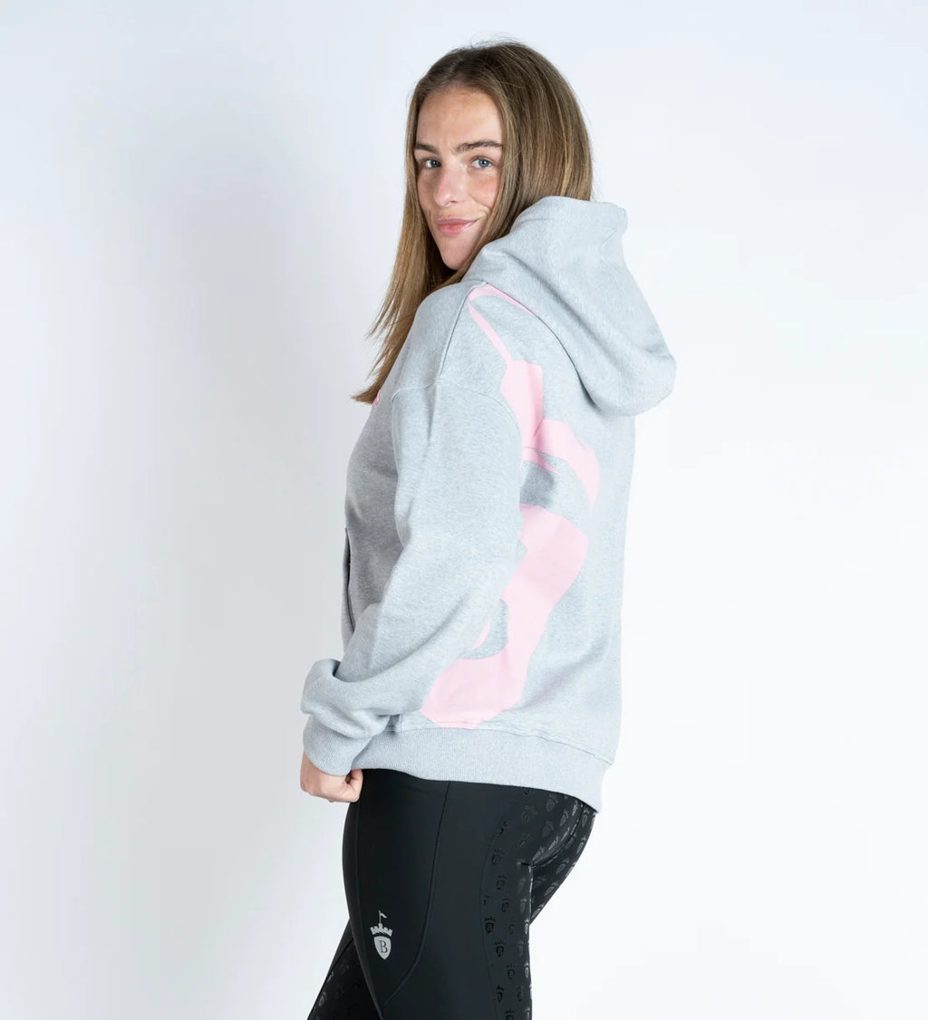 Blackfort Equestrian Grace Light Grey & Pink Hoodie