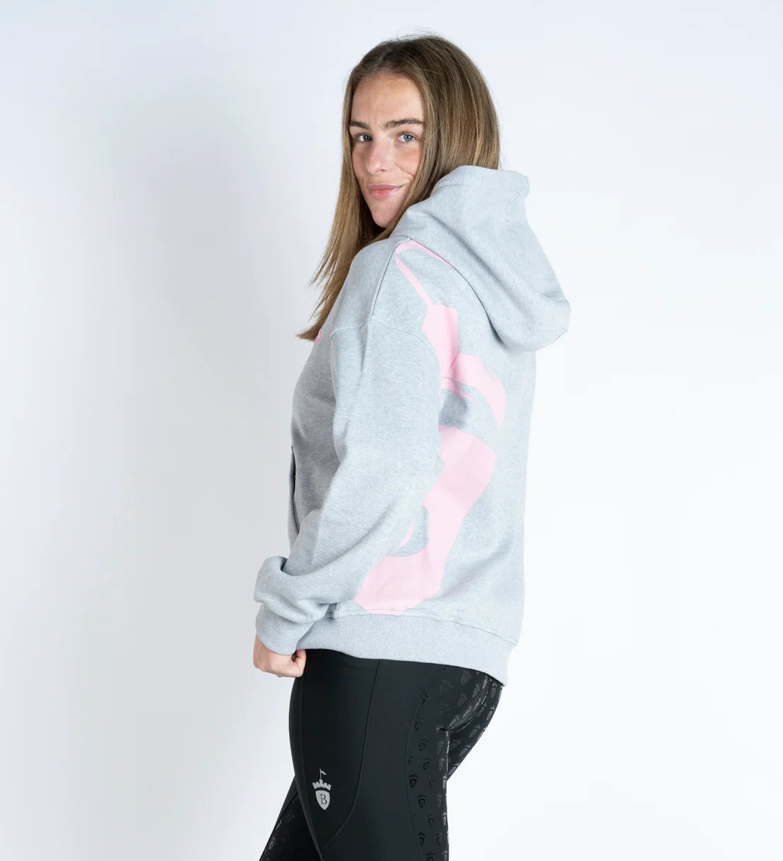 Blackfort Equestrian Grace Light Grey & Pink Hoodie