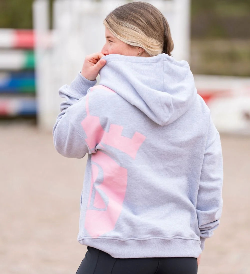 Blackfort Equestrian Grace Light Grey & Pink Hoodie