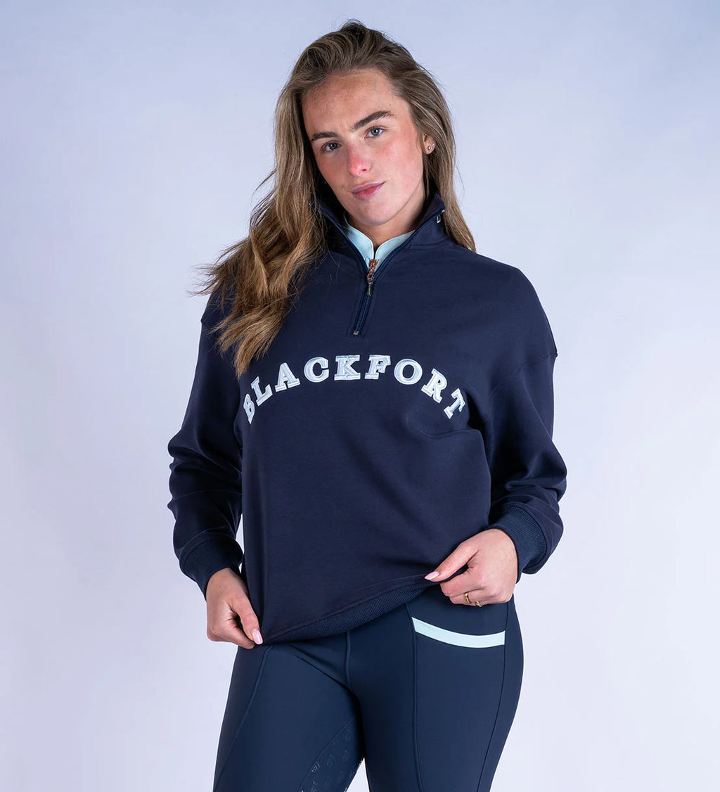 Blackfort Equestrian Ruby Quarter Zip Navy & Sky